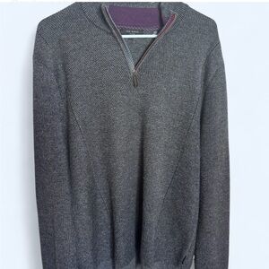 Ted Baker Charcoal Zip-Up Sweater for Men